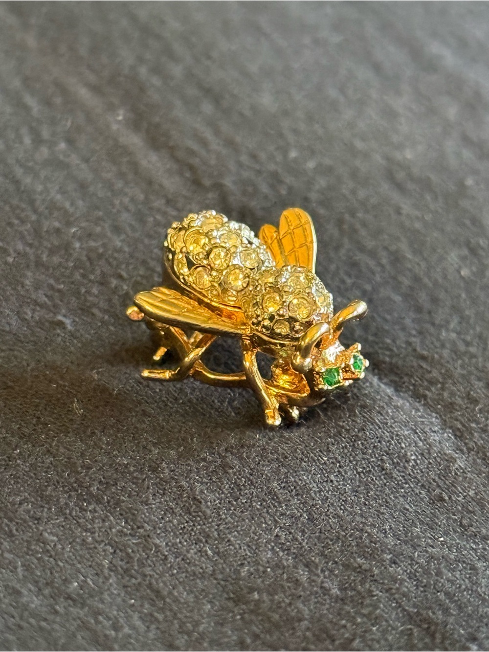 Bee Brooch - Gold Tone and Rhinestones
